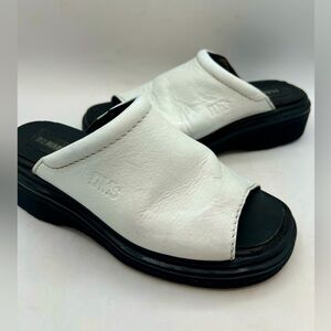 RARE Vintage Dr. Martens White Leather Platform Slide SZ 8 Made in England 90’s